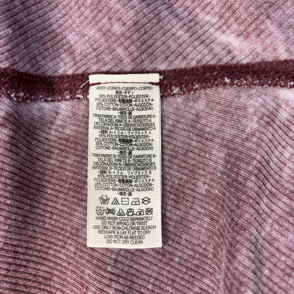 Free People Long Sleeve Shirt Distressed Burgundy V-Neck XS - Picture 10 of 10